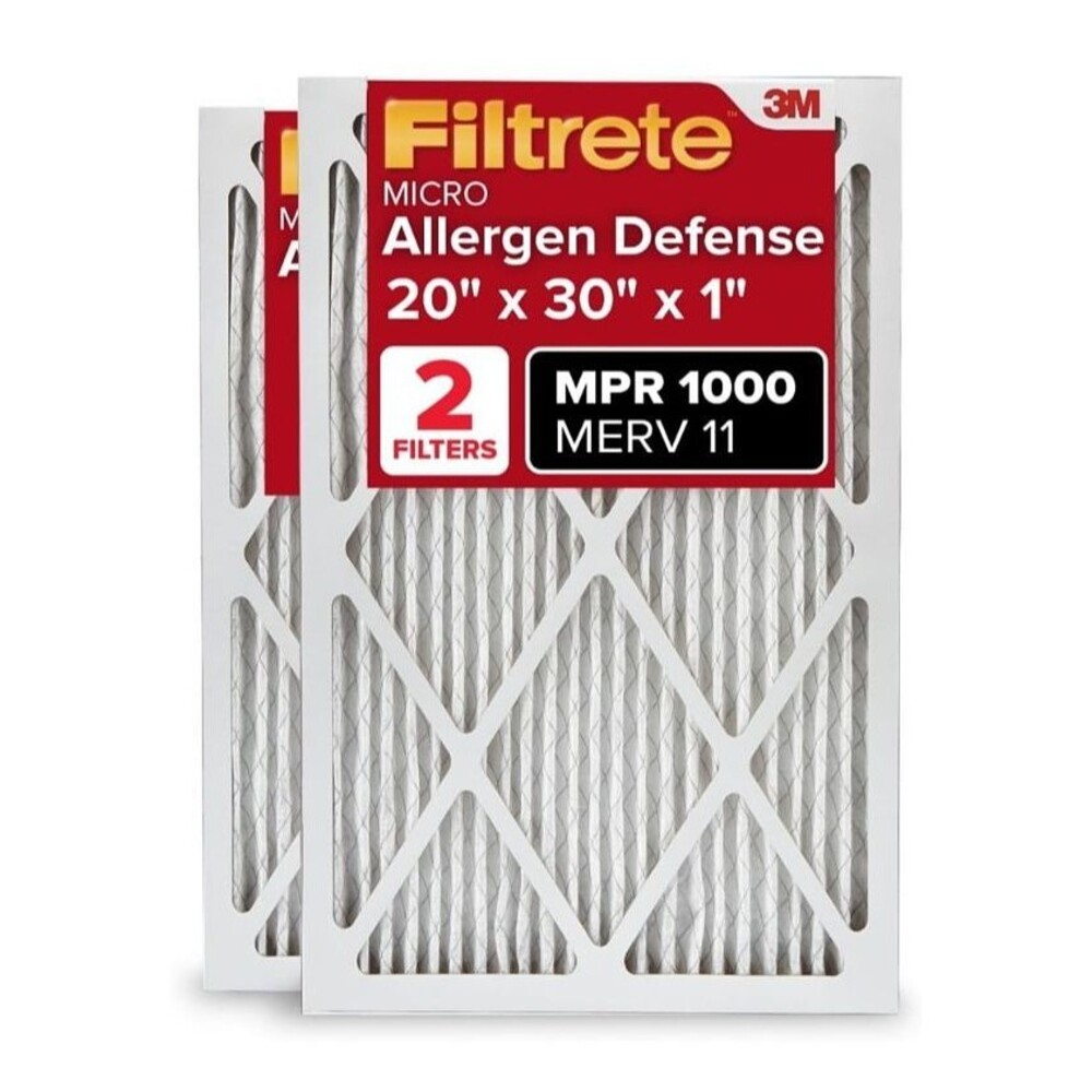 3M Filtrete Micro Allergen Defense Air Filter 20 x 30 x 1 MPR 1000 - Pack of 2